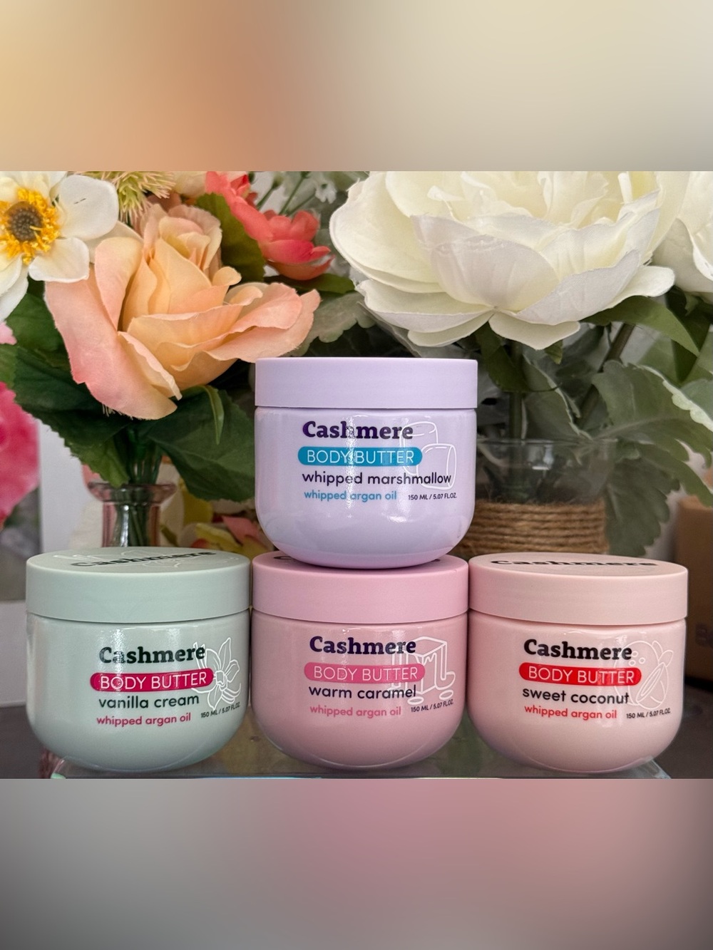 🆕🪷 CASHMERE LIMITED EDITION 4-PIECE BODY BUTTER COLLECTION. BRAND NEW SEALED.